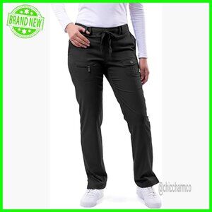 Skinny Leg Yoga Scrub Pants - Professional Medical Uniform with Pockets